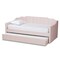 Baxton Studio Lennon Modern and Contemporary Pink Velvet Fabric Twin Size Daybed with Trundle 186-11472-Zoro - alternate 2